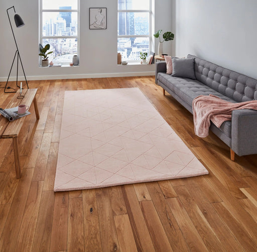 Think Rugs kasbah kb2025 rose Pink Living Room Wool Rug.