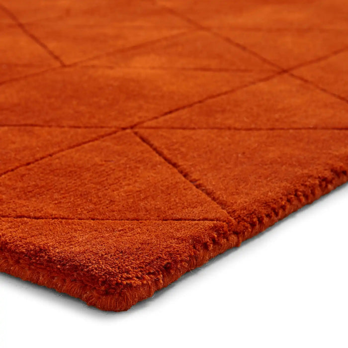 Think Rugs kasbah kb2025 terracotta Orange Living Room Wool Rug.