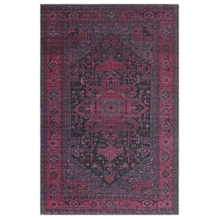 Asiatic kaya alya ky16 Black, Red Living Room Flat Weave Rug.