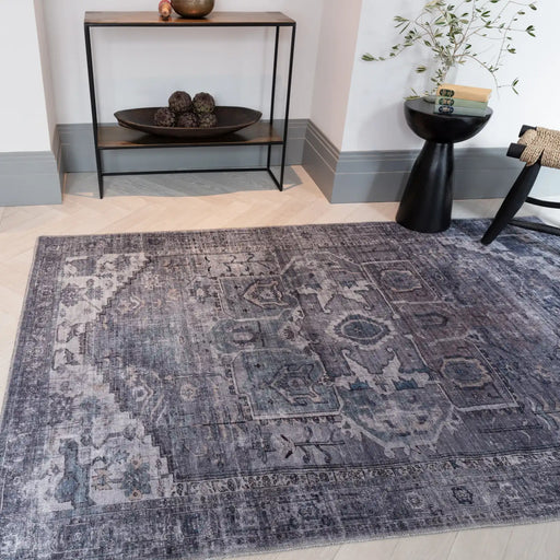 Asiatic kaya noor ky03 Blue, Multicoloured Living Room Flat Weave Rug.