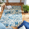 Scion scion screen printed kelda cobalt 023508 Blue, Ivory Living Room Geometric Rug.