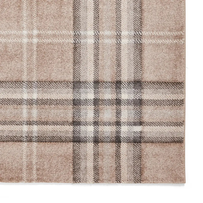 Beige Check Rug Kelso Check Beige - Washable Beige Rug — RugsDirect Online