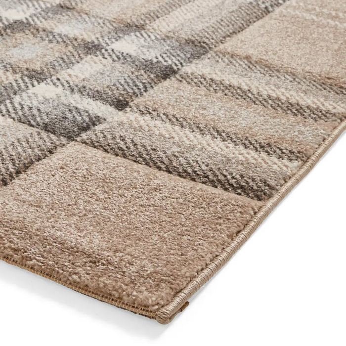 Beige Check Rug Kelso Check Beige - Washable Beige Rug — RugsDirect Online