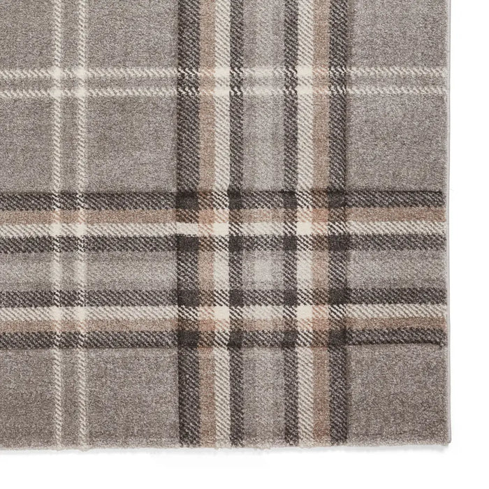 Grey Checked Rug Kelso Check Grey - Washable Grey Rug — RugsDirect Online