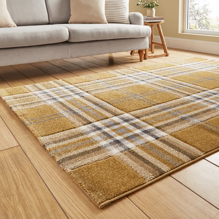 Kelso Check Ochre - Washable