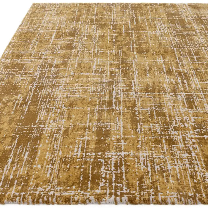 Asiatic kuza abstract gold Yellow Living Room  Rug.
