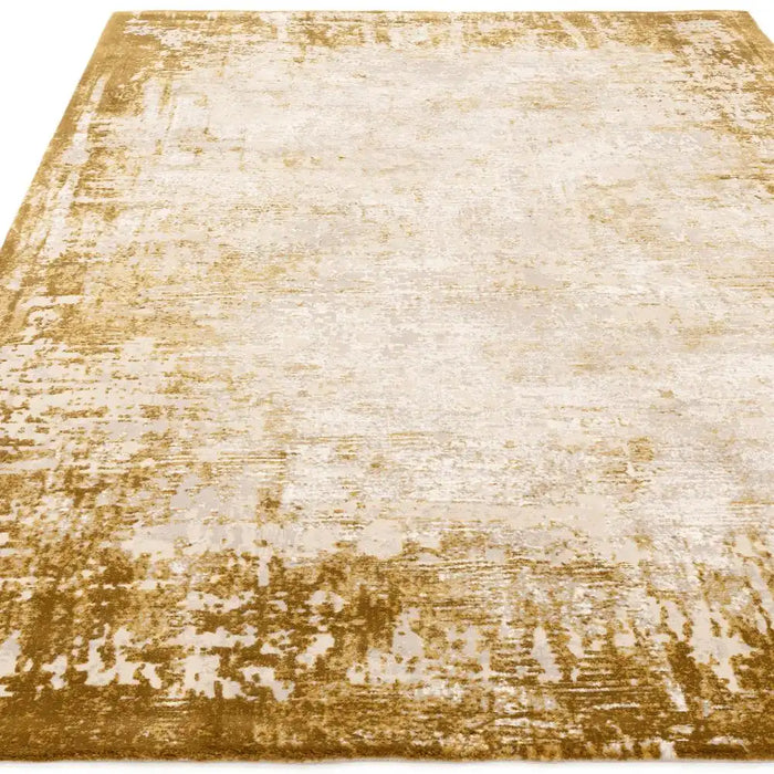 Asiatic kuza border gold Yellow Living Room  Rug.