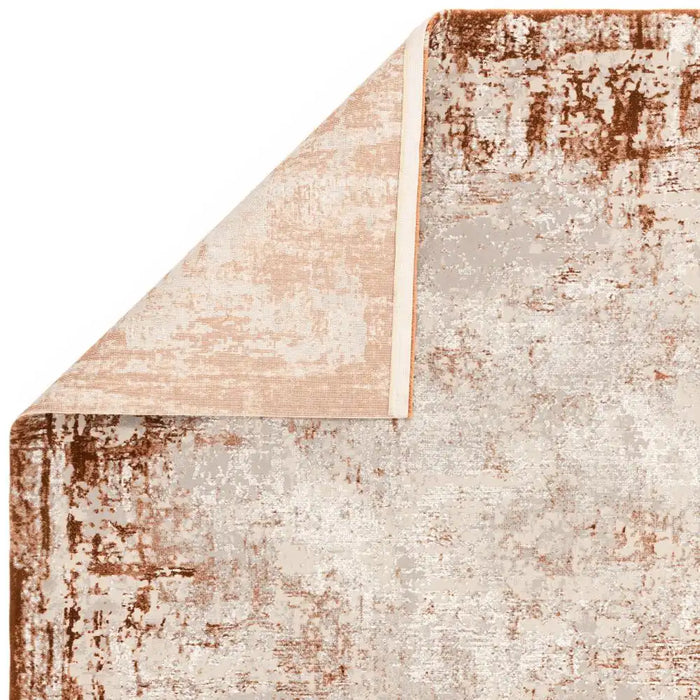 Asiatic kuza border terracotta Orange Living Room  Rug.