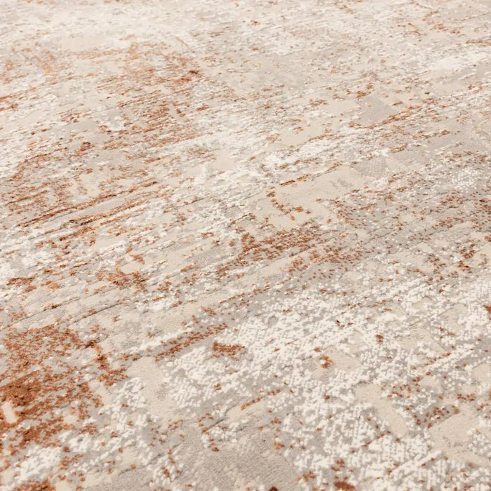 Asiatic kuza border terracotta Orange Living Room  Rug.