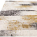Asiatic kuza lines gold Grey, Yellow, Multicoloured Living Room  Rug.