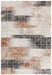 Asiatic kuza lines terracotta Grey, Multicoloured, Orange Living Room  Rug.
