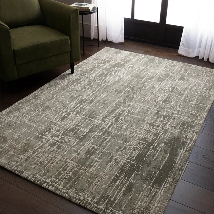 Kuza Abstract Green Rug