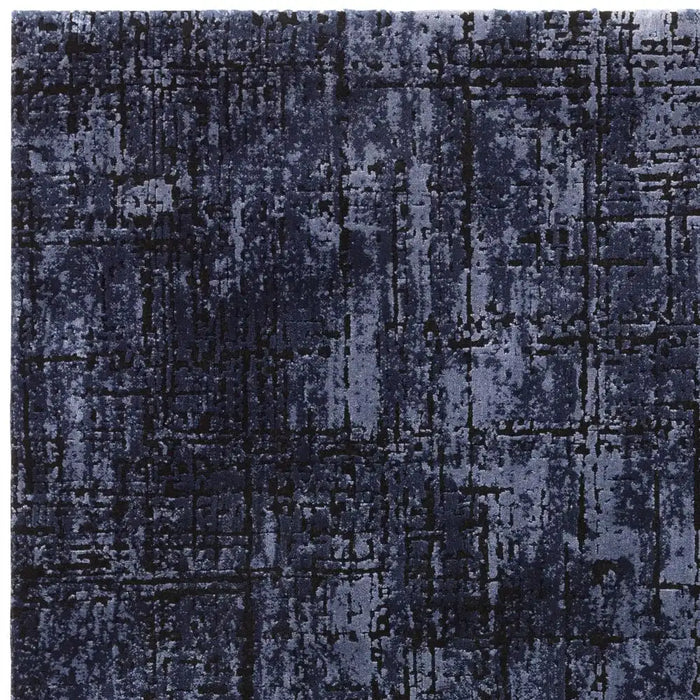 Asiatic kuza abstract navy Blue, Navy Living Room  Rug.