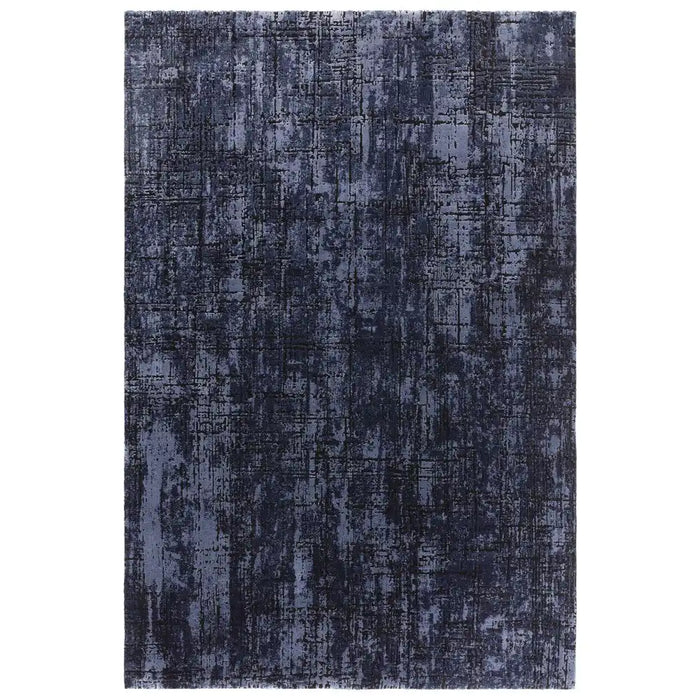 Asiatic kuza abstract navy Blue, Navy Living Room  Rug.