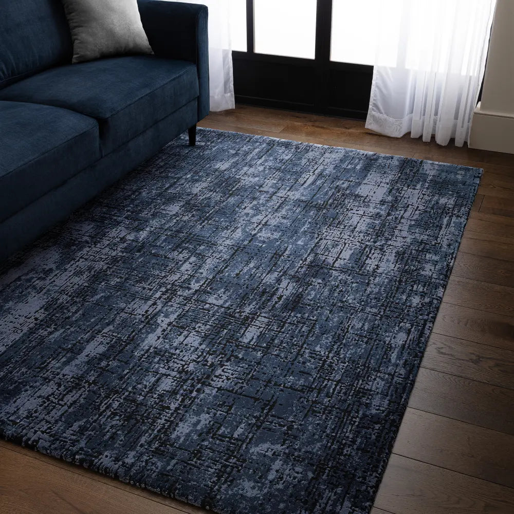 Kuza Abstract Navy Blue, Navy Rug — RugsDirect Online