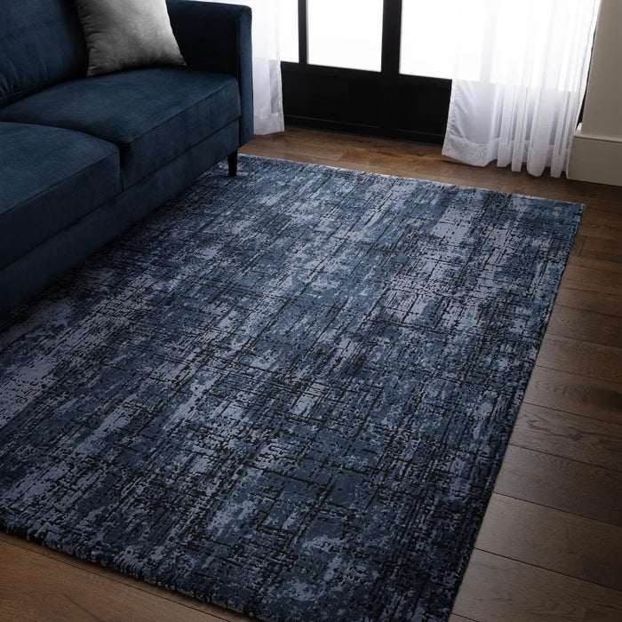 Kuza Abstract Navy Rug
