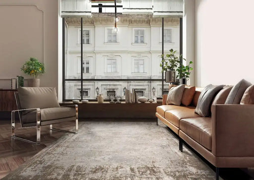 Asiatic kuza border beige Beige Living Room  Rug.