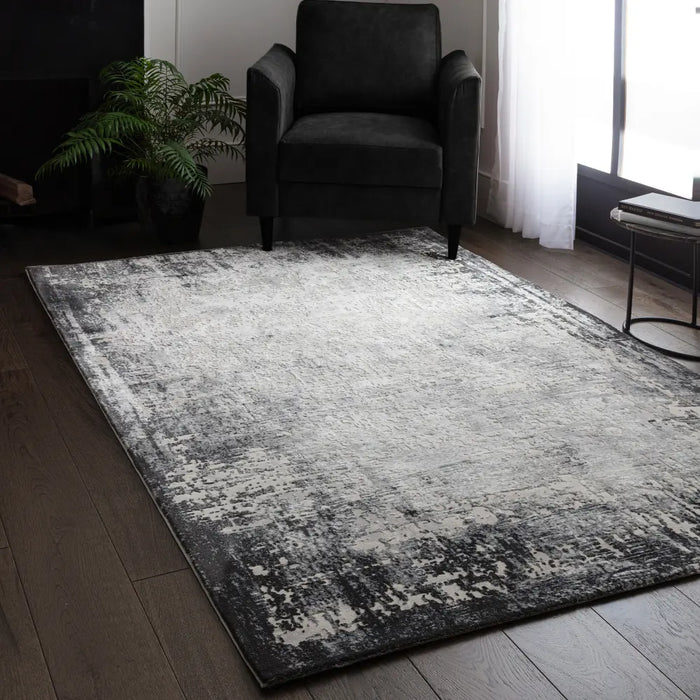 Kuza Border Grey Rug