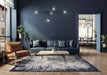 Asiatic kuza border navy Blue, Navy Living Room  Rug.