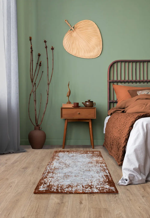Kuza Border Terracotta Rug
