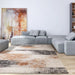 Asiatic kuza lines terracotta Grey, Multicoloured, Orange Living Room  Rug.