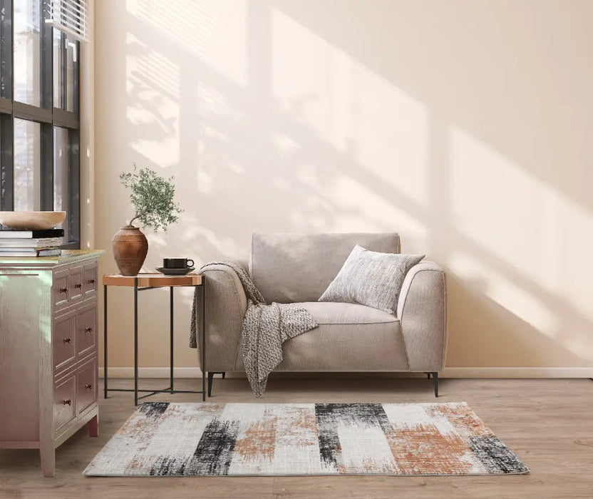 Kuza Lines Terracotta Rug