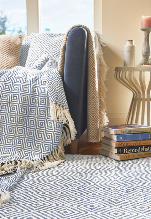 Hug Woven Diamond Denim Rug