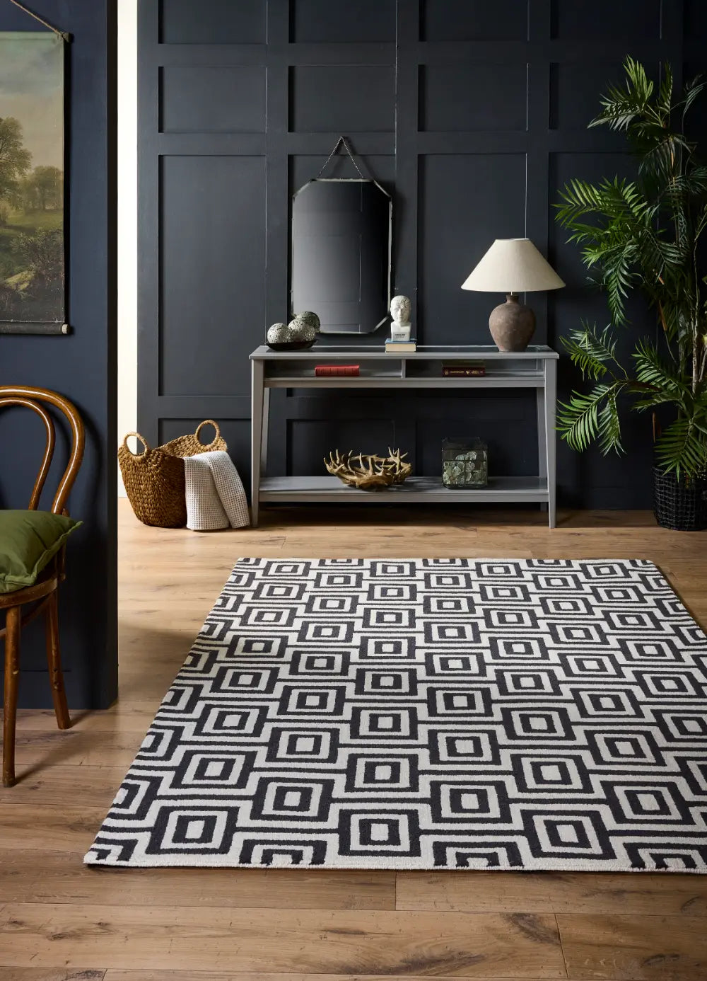 Labyrinth Black/Ivory Black Rug — RugsDirect Online