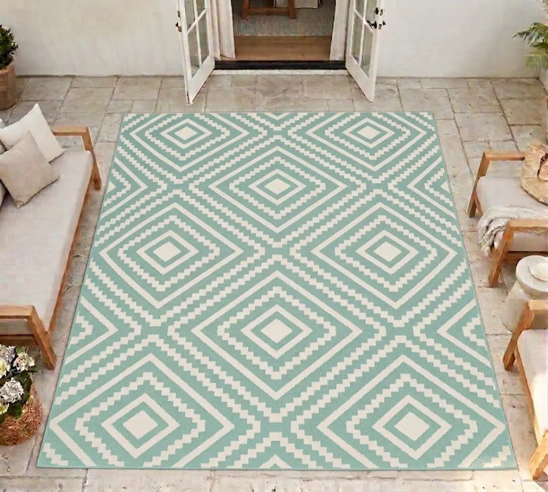 Terrace Outdoor Large Diamond Aqua