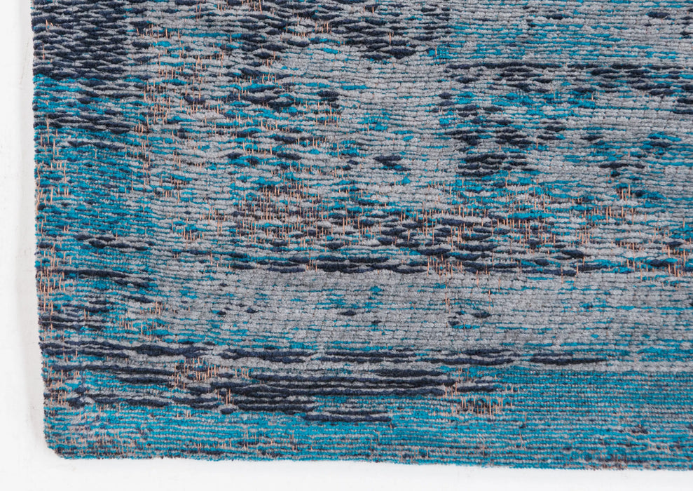 Louis de Poortere fading world medallion 8255 grey turquoise Blue, Grey, Multicoloured Living Room Flat Weave Rug.