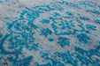 Louis de Poortere fading world medallion 8255 grey turquoise Blue, Grey, Multicoloured Living Room Flat Weave Rug.