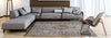Louis de Poortere fading world medallion 8257 grey ebony Grey, Multicoloured Living Room Flat Weave Rug.