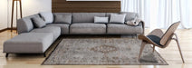 Louis de Poortere fading world medallion 8257 grey ebony Grey, Multicoloured Living Room Flat Weave Rug.