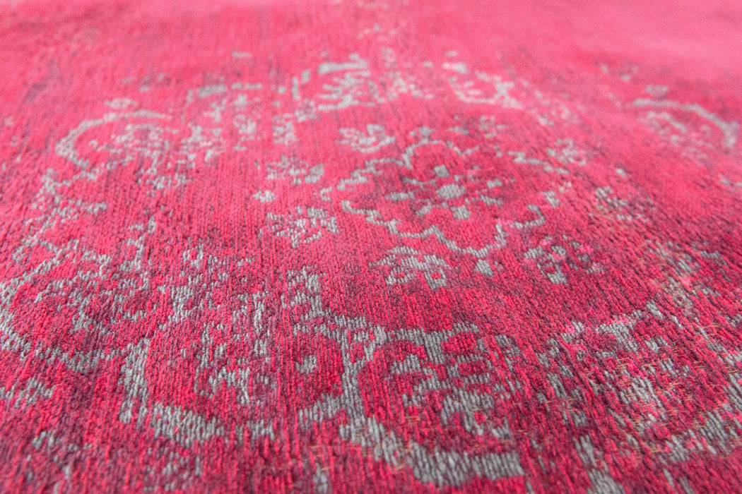 Louis de Poortere fading world medallion 8260 scarlet Pink Living Room Flat Weave Rug.