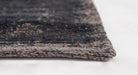 Louis de Poortere fading world medallion 8263 mineral black Black Living Room Flat Weave Rug.