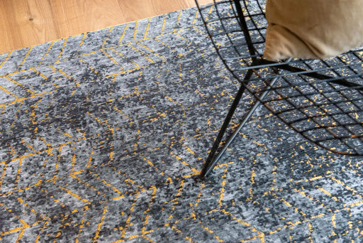 Louis de Poortere mad men jacobs ladder 8422 broadway glitter Grey, Multicoloured Living Room Flat Weave Rug.