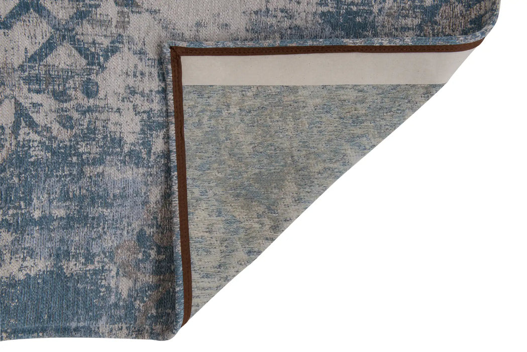 Louis de Poortere fading world babylon 8545 alhambra Blue, Multicoloured Living Room Flat Weave Rug.