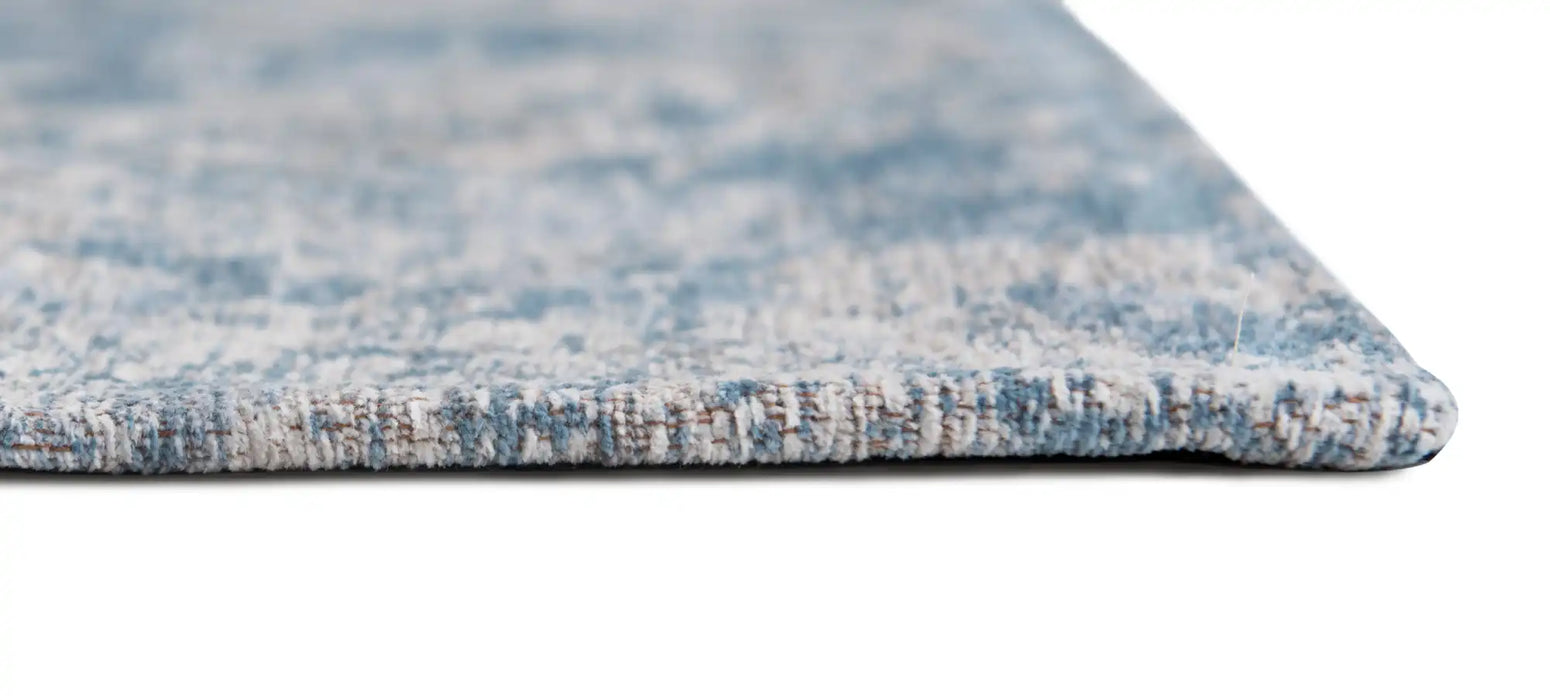 Louis de Poortere fading world babylon 8545 alhambra Blue, Multicoloured Living Room Flat Weave Rug.