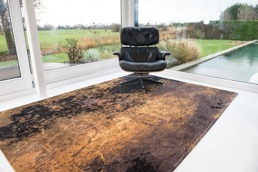 Louis de Poortere mad men cracks 8618 deep mine Multicoloured Living Room Flat Weave Rug.