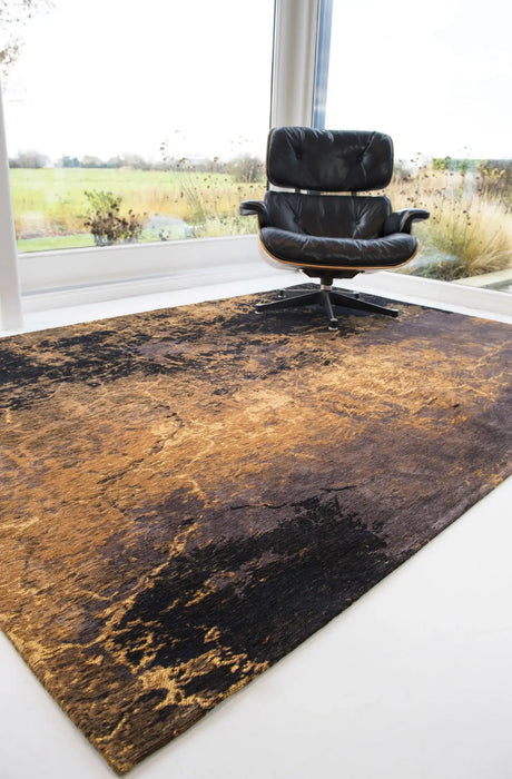 Louis de Poortere mad men cracks 8618 deep mine Multicoloured Living Room Flat Weave Rug.