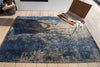 Louis de Poortere mad men cracks 8629 abyss blue Blue, Grey Living Room Flat Weave Rug.