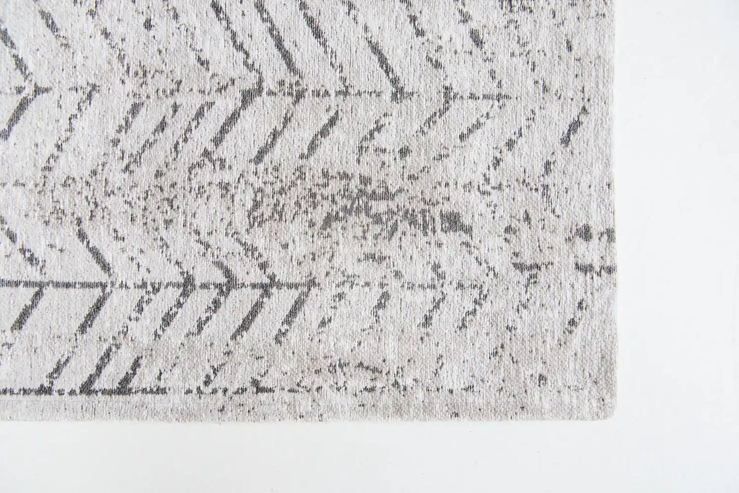 Louis de Poortere mad men jacobs ladder 8652 black on white Ivory Living Room Flat Weave Rug.