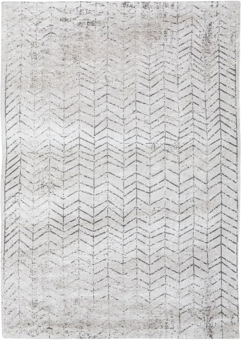 Louis de Poortere mad men jacobs ladder 8652 black on white Ivory Living Room Flat Weave Rug.