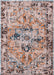 Louis de Poortere antiquarian heriz 8705 seray orange Blue, Orange Living Room Flat Weave Rug.