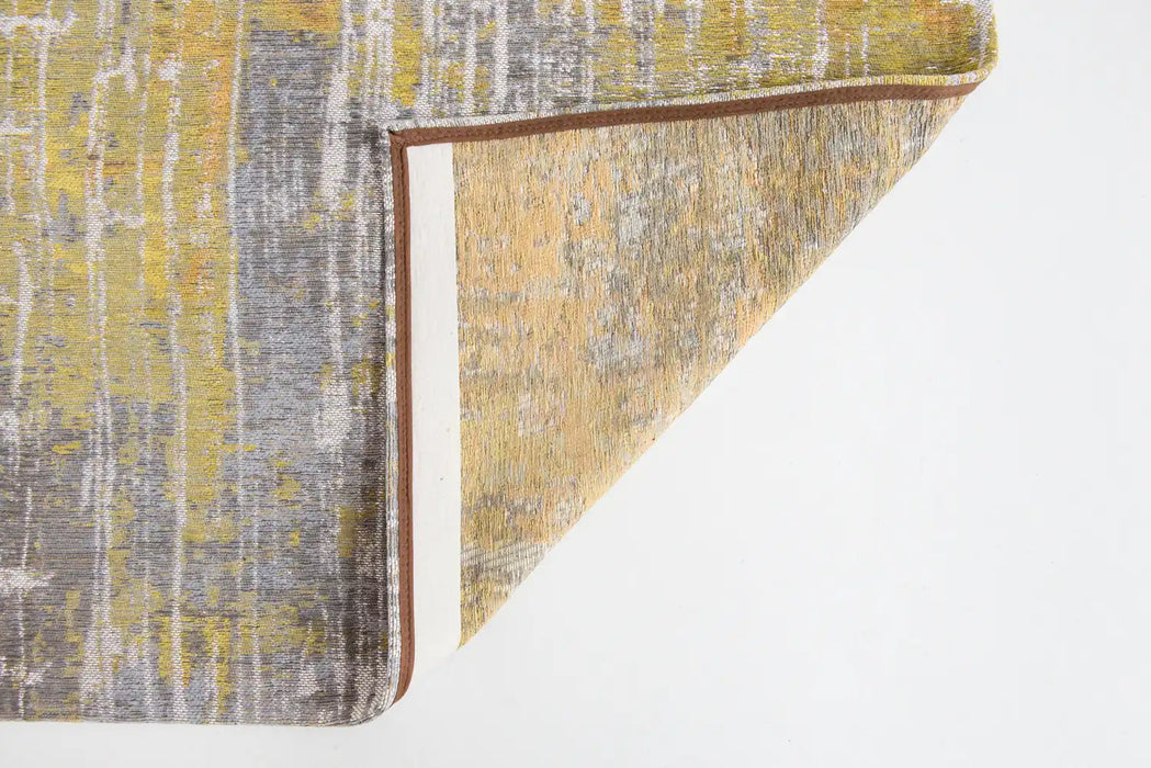 Louis de Poortere atlantic streaks 8715 sea bright sunny Grey, Yellow, Multicoloured Living Room Flat Weave Rug.