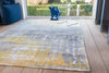 Louis de Poortere atlantic streaks 8715 sea bright sunny Grey, Yellow, Multicoloured Living Room Flat Weave Rug.