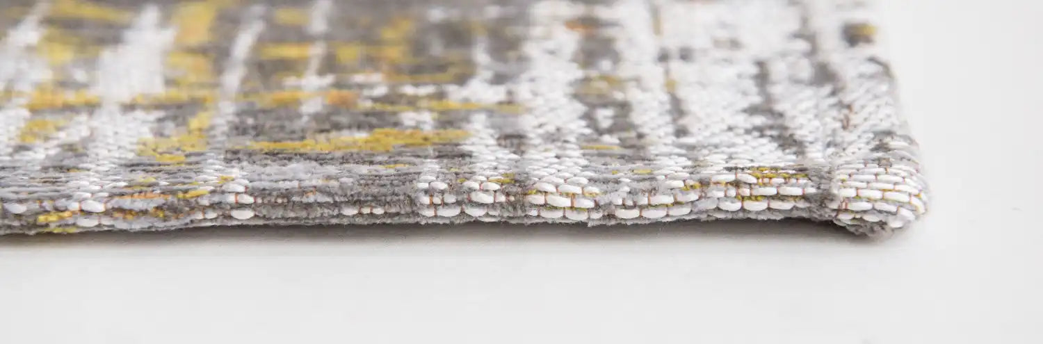 Louis de Poortere atlantic streaks 8715 sea bright sunny Grey, Yellow, Multicoloured Living Room Flat Weave Rug.
