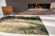 Louis de Poortere mad men cracks 8723 dark pine Green, Grey Living Room Flat Weave Rug.