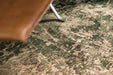 Louis de Poortere mad men cracks 8723 dark pine Green, Grey Living Room Flat Weave Rug.