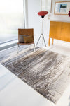 Louis de Poortere mad men griff 8785 contrete jungle Grey Living Room Flat Weave Rug.